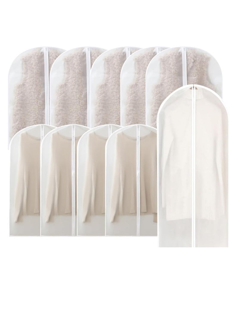 ECVV 10PCS Clear Garment Bags for Hanging Clothes Dust-Proof Zippered Hanging Garment Covers Bags Suit Protector Dress Bags for Coats Jackets Suit - Image 1
