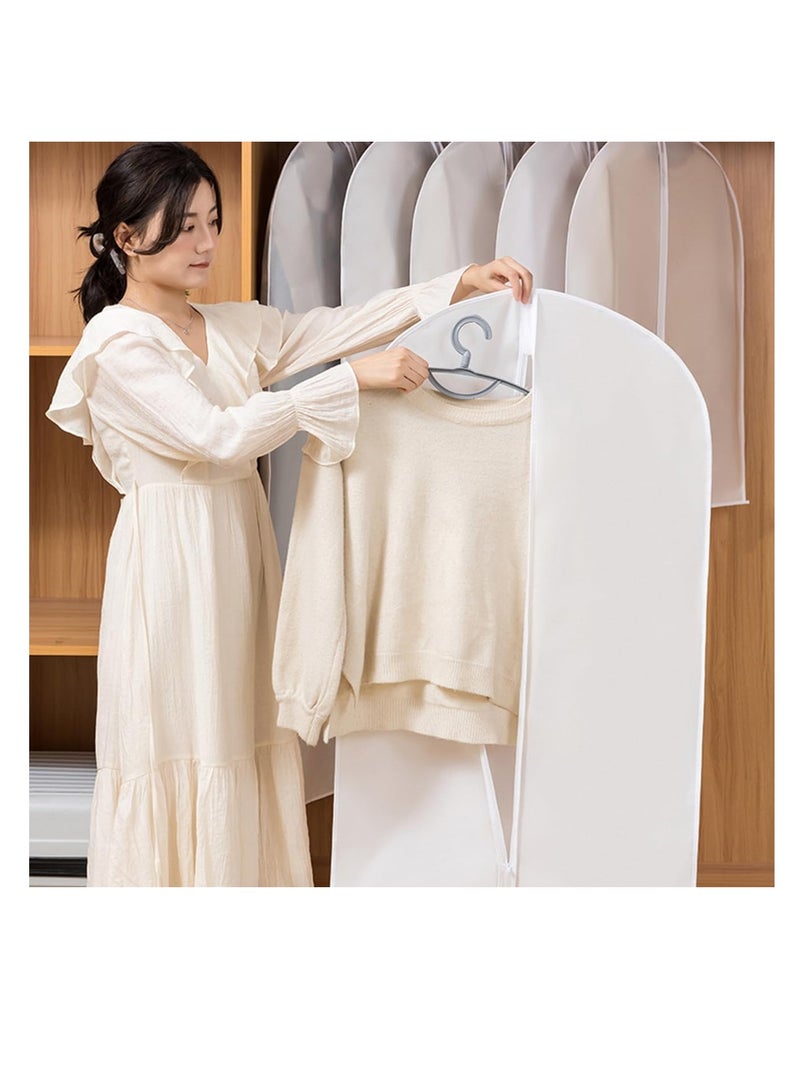 ECVV 10PCS Clear Garment Bags for Hanging Clothes Dust-Proof Zippered Hanging Garment Covers Bags Suit Protector Dress Bags for Coats Jackets Suit - Image 2