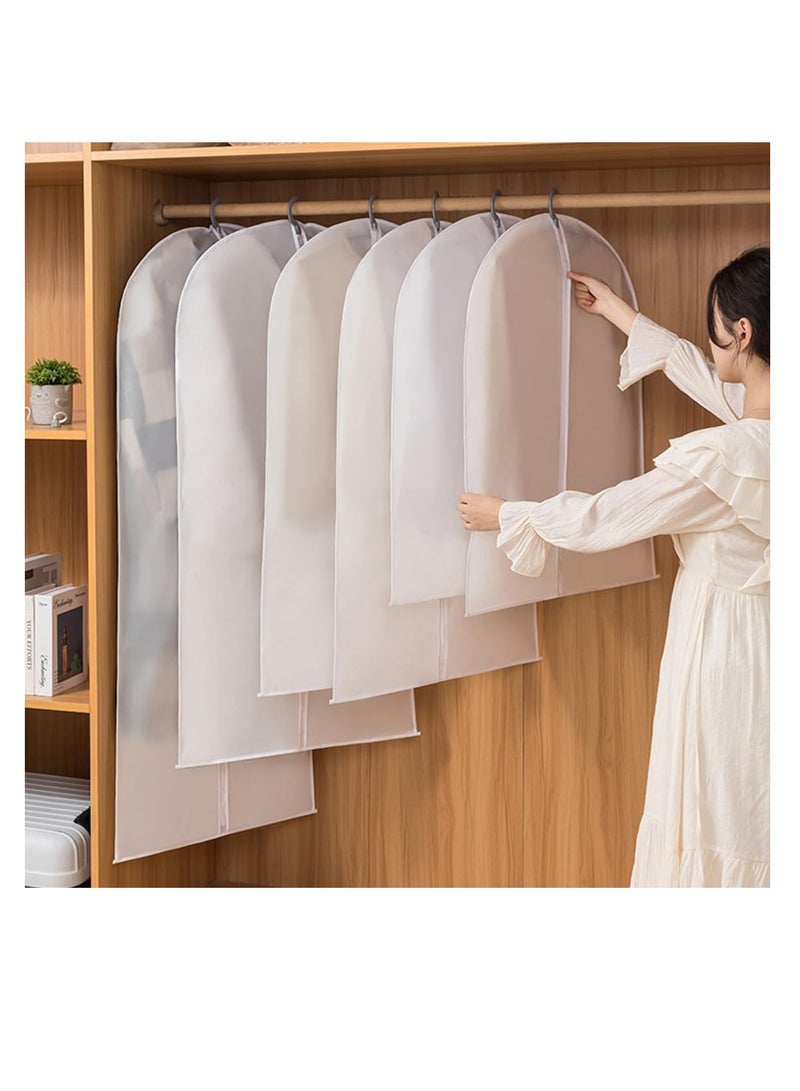 ECVV 10PCS Clear Garment Bags for Hanging Clothes Dust-Proof Zippered Hanging Garment Covers Bags Suit Protector Dress Bags for Coats Jackets Suit - Image 3