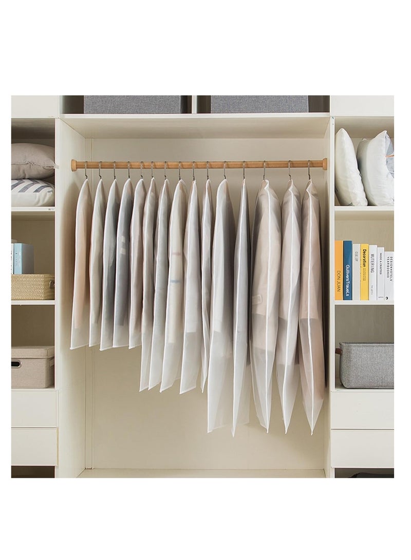 ECVV 10PCS Clear Garment Bags for Hanging Clothes Dust-Proof Zippered Hanging Garment Covers Bags Suit Protector Dress Bags for Coats Jackets Suit - Image 5