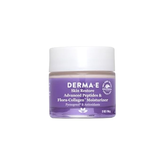 DERMA-E Advanced Peptides and Vegan Flora-Collagen Moisturizer – Double Action Collagen Face Cream with Peptide Complex – Intensely Hydrating Face Moisturizer for Lines, Wrinkles and Redness, 2 Oz - Image 1