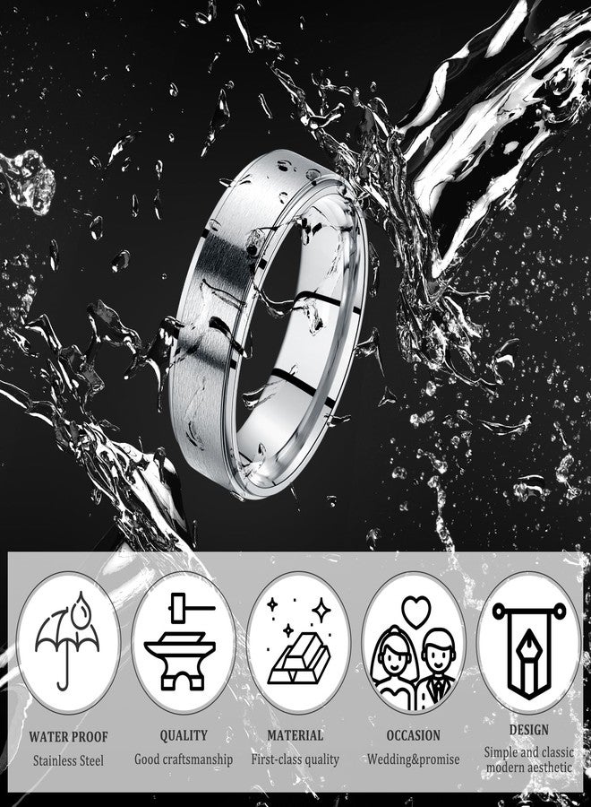 Corato 3PCS Stainless Steel Rings for Men, 8MM Titanium Rings for Men, Black Gold Silver Mens Wedding Band Set, Grooved Center Matte Brushed Finish Polished Ring Comfort Fit 10 - Image 4