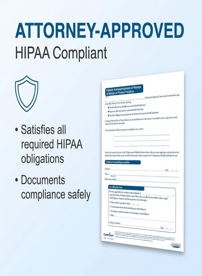 ComplyRight HIPAA Patient Ack. of Receipt of Notice of Privacy Practices | 8-1/2” x 11” | Medical Form | 200 Pack - Image 2
