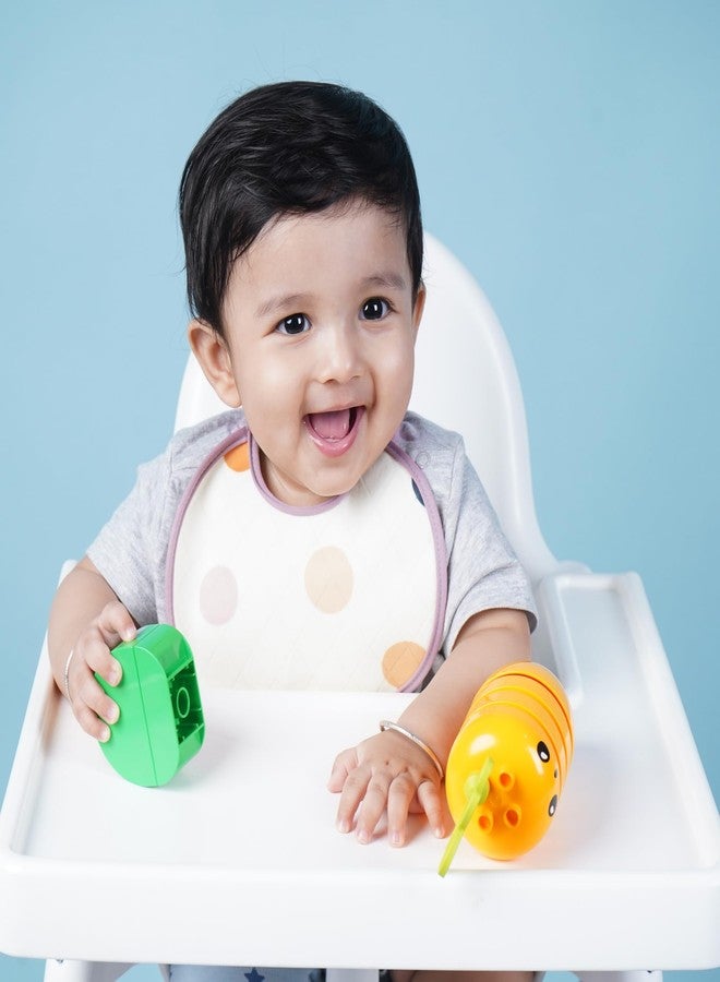 Happy Matty مجموعة مرايل رضاعة الأطفال من هابي ماتي، سريعة الجفاف وقابلة للغسل، 3 قطع، متعددة الألوان، من 0 إلى 3 سنوات، بنقشة قطة وبطيخ منقطة، حجم صغير (19 سم × 16 سم). - Image 5