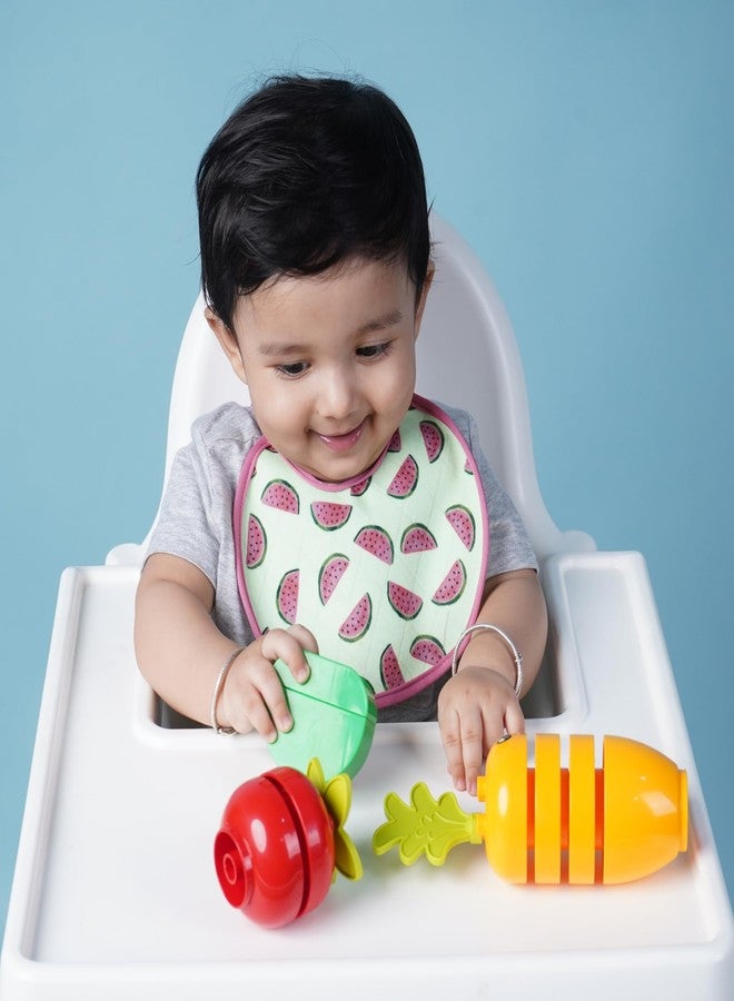 Happy Matty مجموعة مرايل رضاعة الأطفال من هابي ماتي، سريعة الجفاف وقابلة للغسل، 3 قطع، متعددة الألوان، من 0 إلى 3 سنوات، بنقشة قطة وبطيخ منقطة، حجم صغير (19 سم × 16 سم). - Image 3