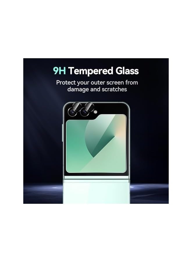 PROMASS 6 in 1 Screen Protector Compatible with Galaxy Z Flip 6-2 Pack Front Tempered Glass Screen Protector + 2 Pack Inside TPU Screen Protector+2 Pack Camera Lens Protector - Image 5
