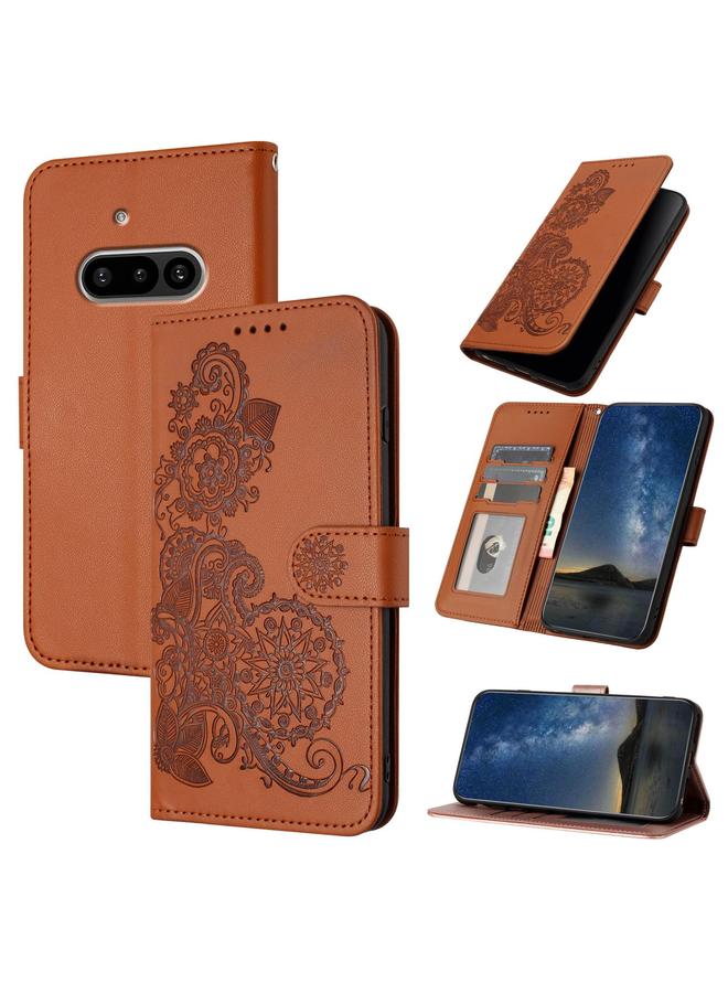 S-TOP Case For Nothing Phone 3a Datura Flower Embossed Flip Leather Phone Case - Image 1
