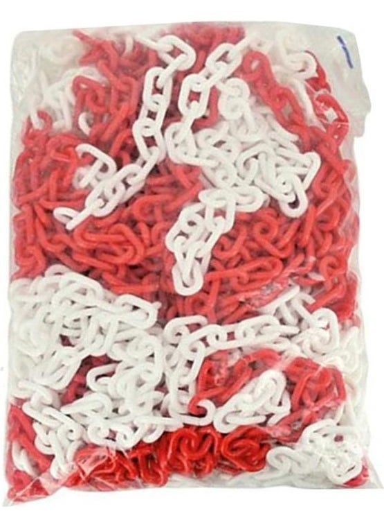 Liggo 25 mt Plastic Chain 8 mm Red White Rain Gutter Chain Plastic Chain  - Image 2