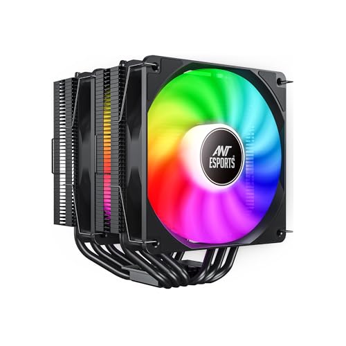 Ant Esports ICE C621 CPU Cooler/CPU Fan with ARGB LED PWM Dual Fans - Black | All Black, Direct Contact Technology & 4 Heat Pipes | Support Intel LGA 1700 / 115X / 1200/1366 & AMD AM5 / AM4 - Image 1