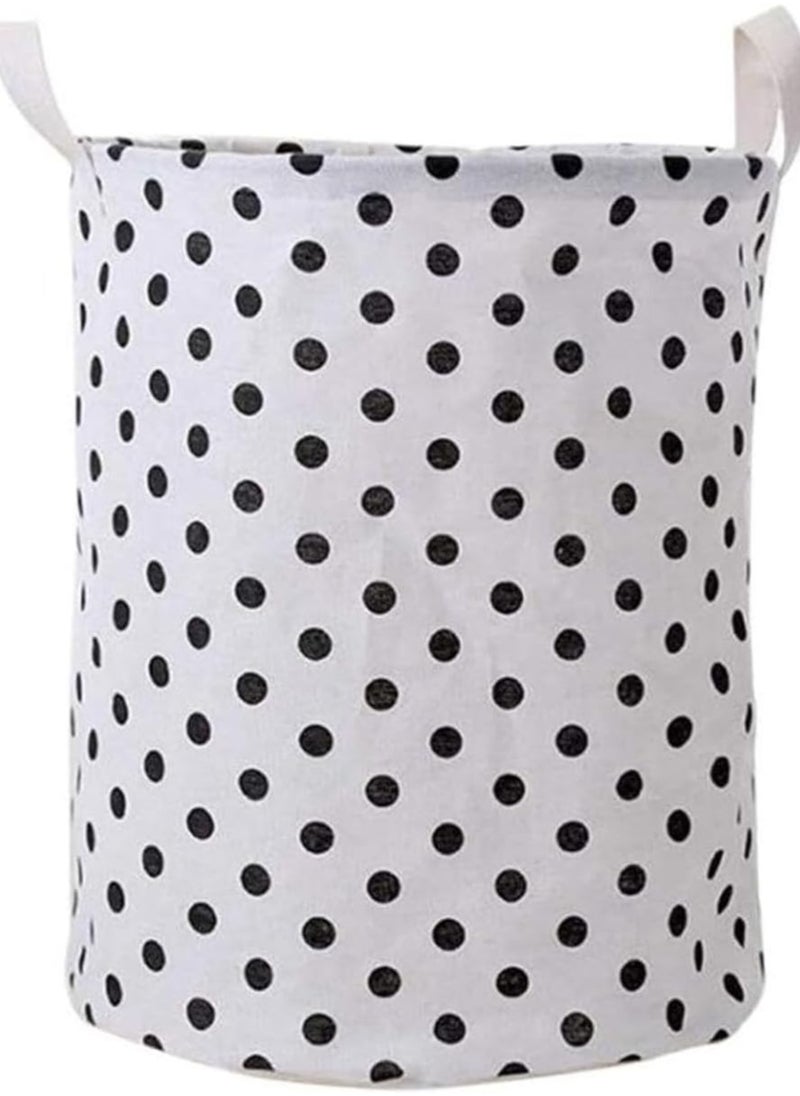 TYCOM Large Laundry Basket Canvas Storage Bins Baby Nursery Hamper for Boys and Girls Toy Box Gift Baskets for Home Office Home Decor Dots. 