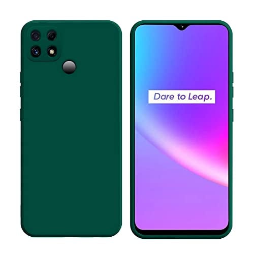LIRAMARK Silicone Soft Back Cover Case for Realme Narzo 30A / Narzo 20 / Realme C25s / Realme C25 / C12 (Silicone Green) - Image 1