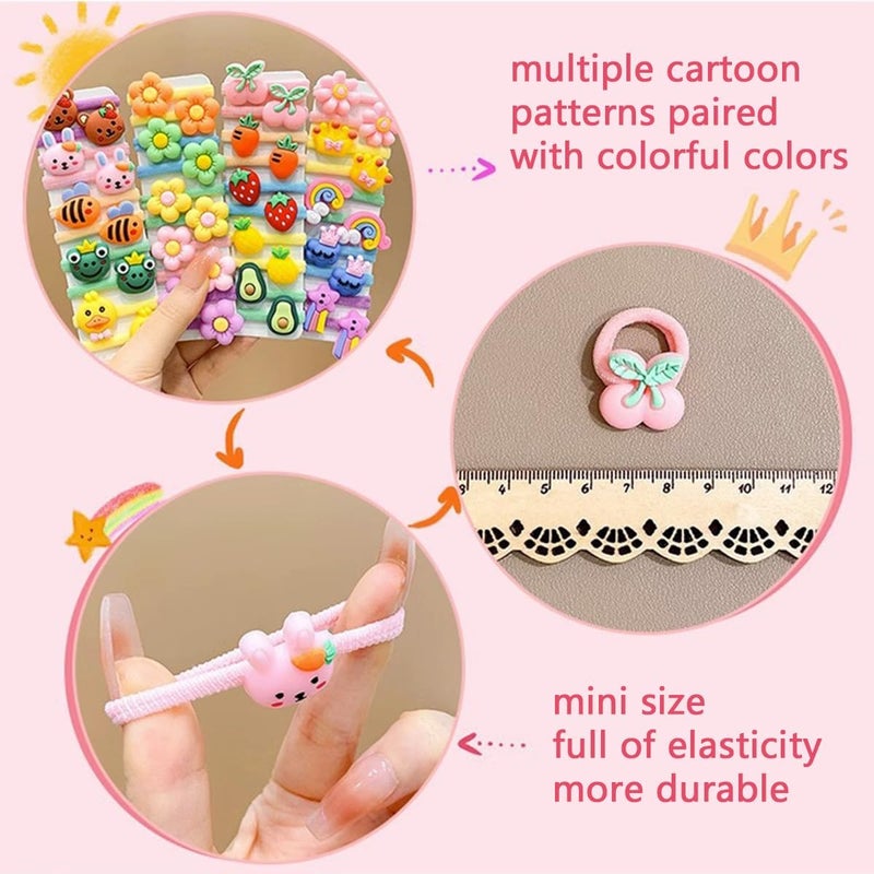 NEOBABY Cartoon Character Hair Accessories Fun Elastic Hair Bands for Kids Baby Girls Women Cute Colorful Hair Ties Random Designs Pack of 6 pairs - Image 4