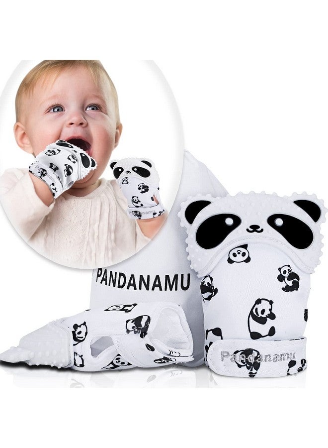 Pandanamu Baby Teething Mitten Bpa-Free Panda Teething Mitts Teething Toy Infant Teether With Travel Bag(1 Pair) - Image 1