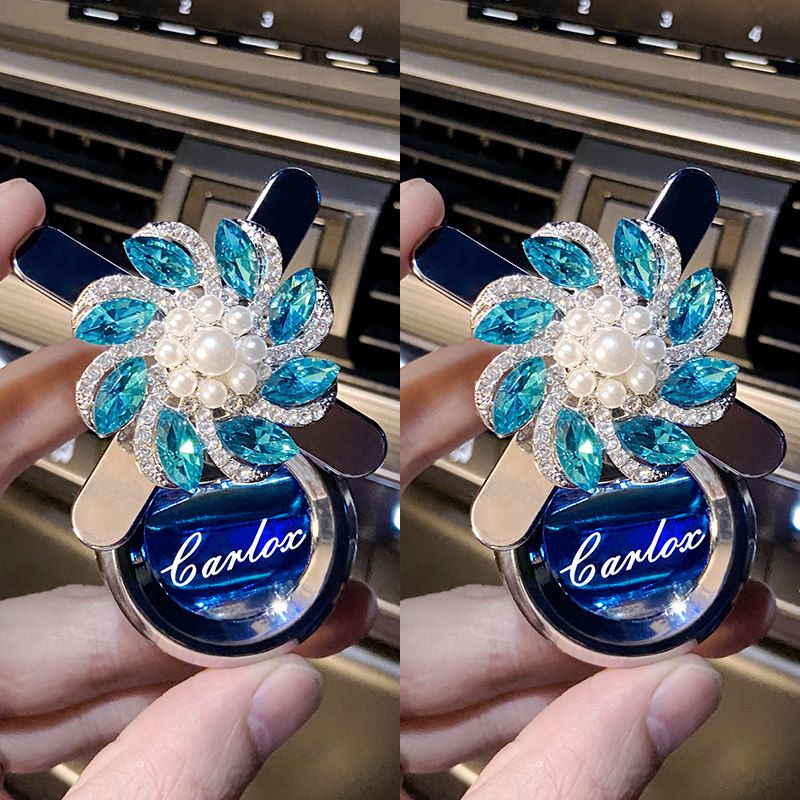 Car Air Freshener with Sparkling Floral Windmill Design - Premium Fragrance for Ladies