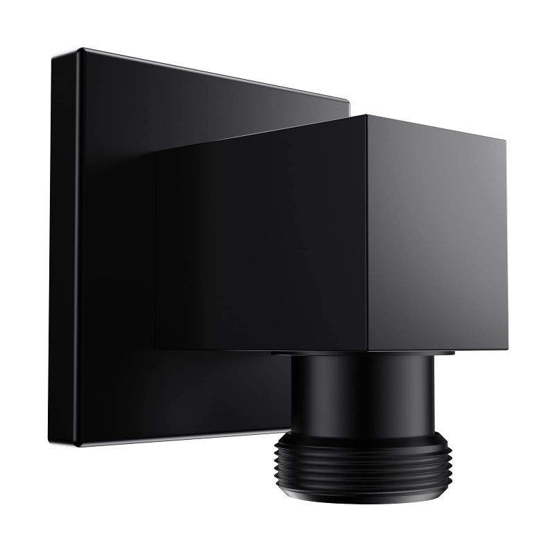 Lavatrum Wall Mounted Supply Elbow Wall Elbow for Hand Shower Solid Brass Square Wall Supply Elbow Check Valve Included Square Matte Black