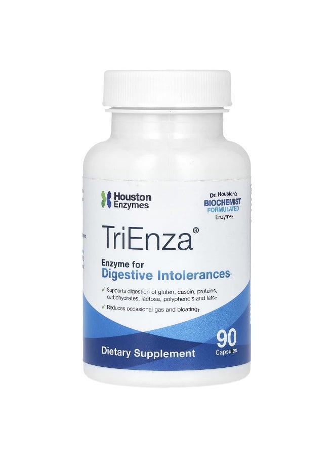 Houston Enzymes Houston Enzymes, TriEnza, Enzyme For Digestive Intolerances, 90 Capsules  - Image 1