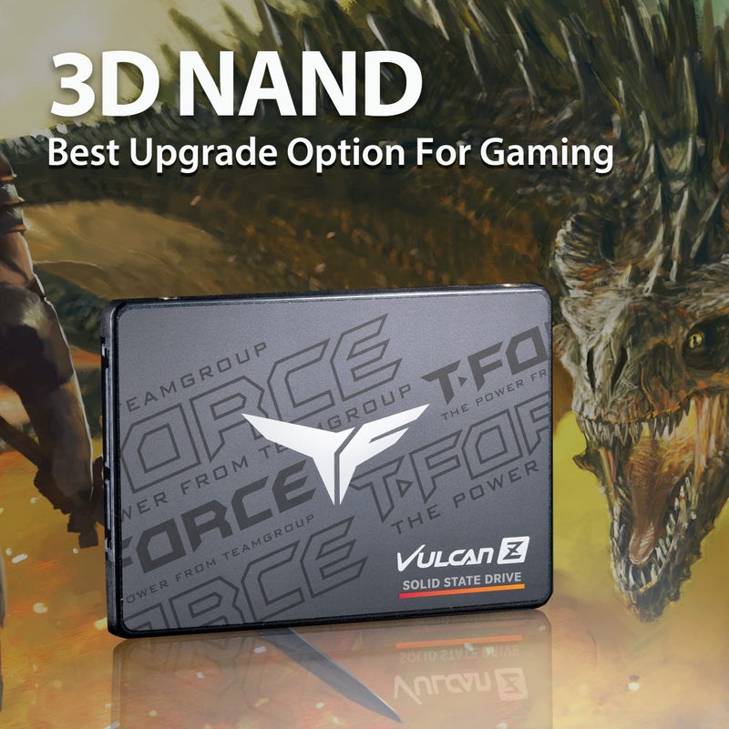 TEAMGROUP T-Force Vulcan Z 512GB SLC Cache 3D NAND TLC 2.5 Inch SATA III Internal Solid State Drive SSD (R/W Speed up to 530/470 MB/s) T253TZ512G0C101 - Image 3