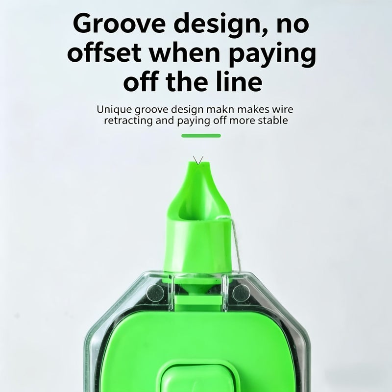 3 Speed Automatic Retractable Ink Feed Chalk Line With Level Green Woodworking Tile Installation Measurement Kit For DIY Floor Layout Metal Processing - Image 2