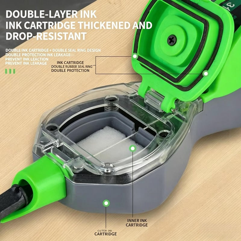 3 Speed Automatic Retractable Ink Feed Chalk Line With Level Green Woodworking Tile Installation Measurement Kit For DIY Floor Layout Metal Processing - Image 4