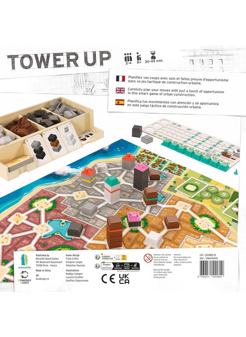 Asmodee Monolith Board Games Tower Up  City Building Board Game Competitive Strategy Urban Construction Plannning Family Ages 8 24 Players 30 Min  - Image 3