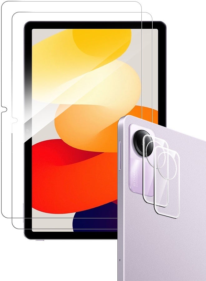 Tersely [2+2Pack] Screen Protector For Xiaomi Redmi Pad SE 11.0"2023 With 2pcs Camera Lens Film, [HD Clarity] [9 Hardness] Tempered Glass Replacement for Xiaomi Redmi Pad SE 11.0 inch - Image 1
