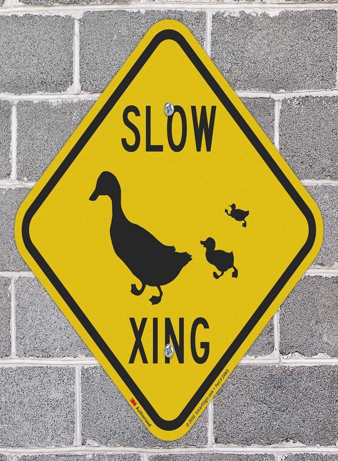 SmartSign "Slow - Duck Xing" Crossing Sign | 12" x 12" 3M Engineer Grade Reflective Aluminum - Image 3