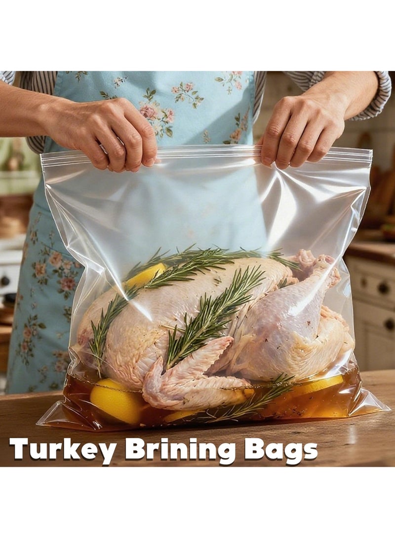 2 Pack Turkey Brine Bag Kit, Brining Bags for Turkey 25lb-35lb, 26"x22" Thickened Double Zipper No Leak Turkey Bags with Strings for Brining Meat, Chicken, Fish - Image 5