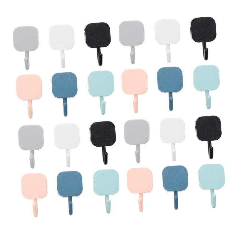 30 Pcs Adhesive Wall Hooks No Drilling Required Multi Color for Towels Hats Coats Home Storage - Image 2