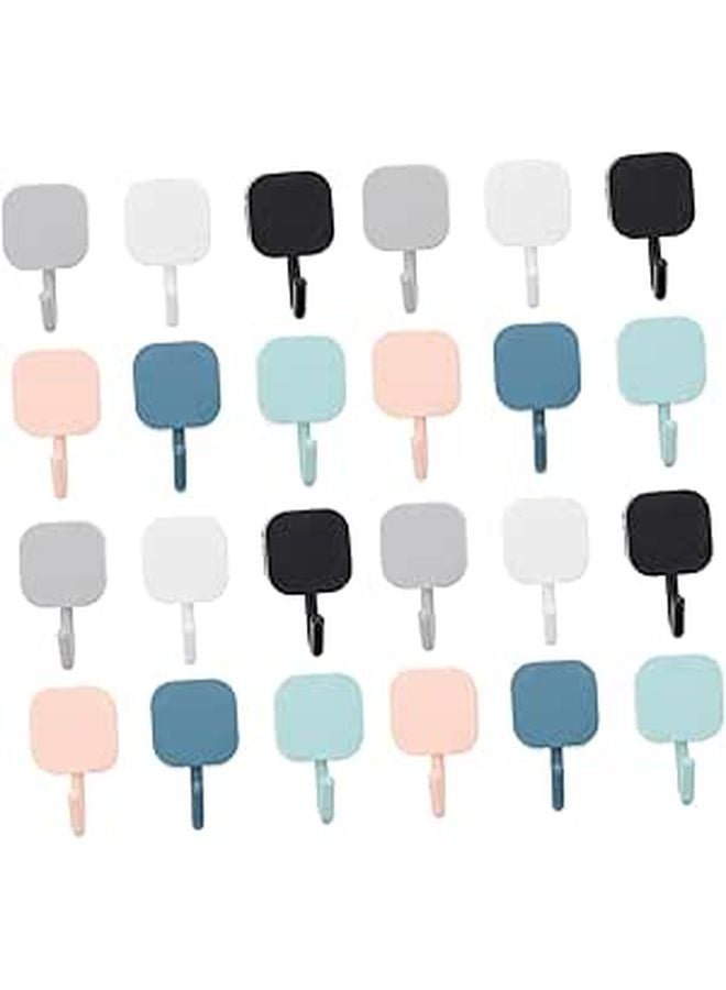 30 Pcs Adhesive Wall Hooks No Drilling Required Multi Color for Towels Hats Coats Home Storage - Image 1