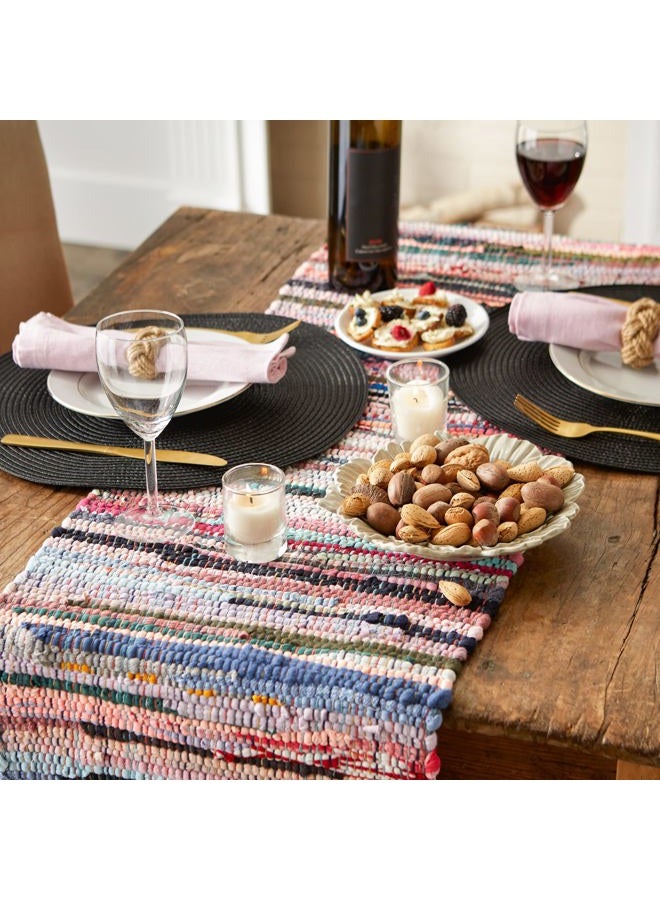 DII Handmade Chindi Tabletop, Reversible and Machine Washable, Table Runner, 14x72, Multicolor - Image 5