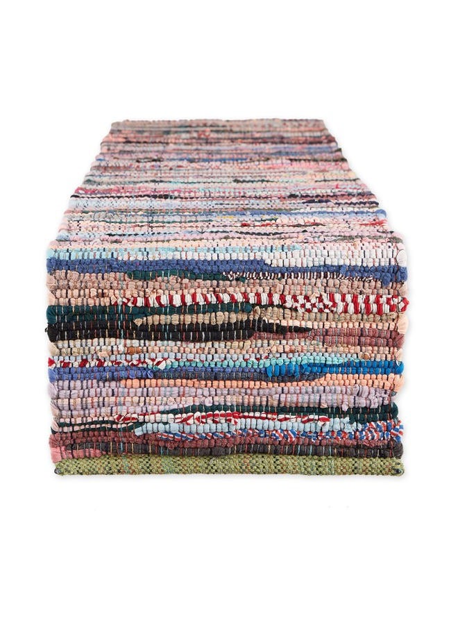 DII Handmade Chindi Tabletop, Reversible and Machine Washable, Table Runner, 14x72, Multicolor - Image 1