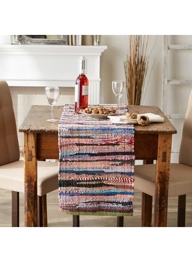 DII Handmade Chindi Tabletop, Reversible and Machine Washable, Table Runner, 14x72, Multicolor - Image 4