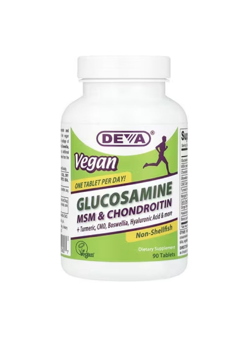 Deva Vegan Glucosamine MSM & Chondroitin, 90 Tablets