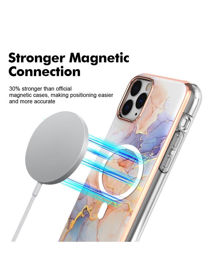 زبون جراب لهاتف iPhone 11 Pro بنمط رخامي، جراب هاتف IMD Magsafe TPU مزدوج الجوانب - Image 2