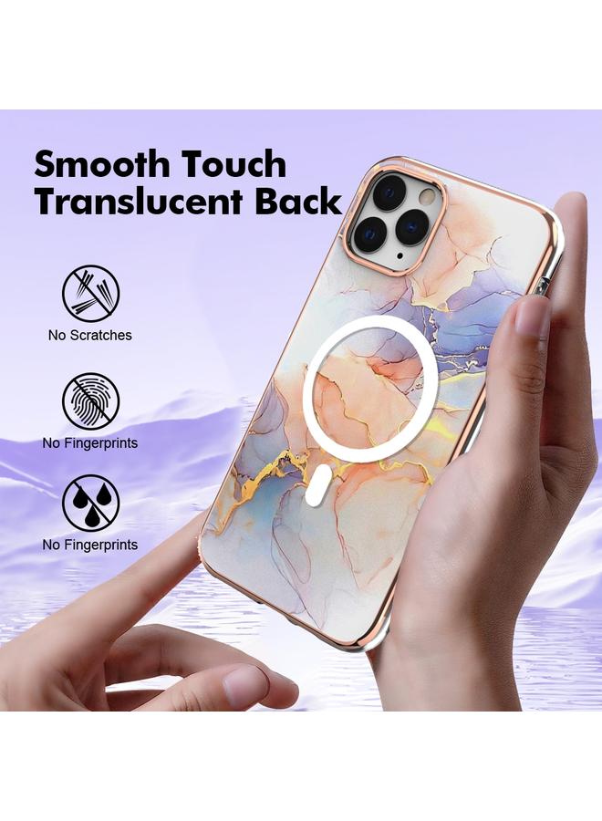 زبون جراب لهاتف iPhone 11 Pro بنمط رخامي، جراب هاتف IMD Magsafe TPU مزدوج الجوانب - Image 5