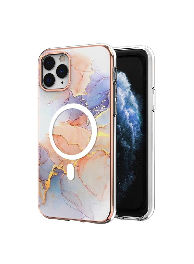 زبون جراب لهاتف iPhone 11 Pro بنمط رخامي، جراب هاتف IMD Magsafe TPU مزدوج الجوانب - Image 1