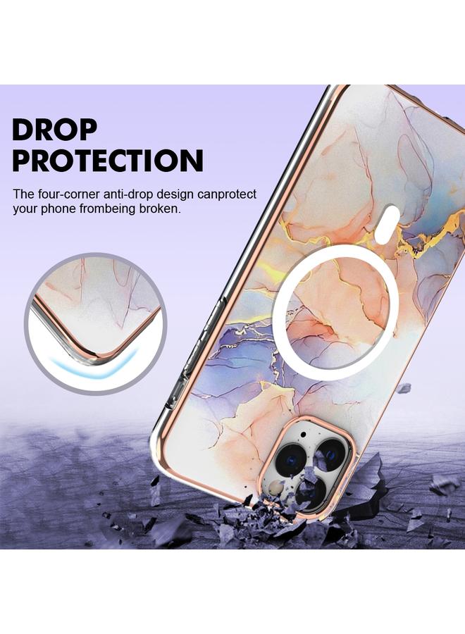 زبون جراب لهاتف iPhone 11 Pro بنمط رخامي، جراب هاتف IMD Magsafe TPU مزدوج الجوانب - Image 4