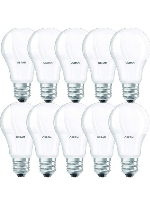 Osram E27 LED Value Classic A75 Warm White 10W 2700K Frosted Screw Base - Pack of 10