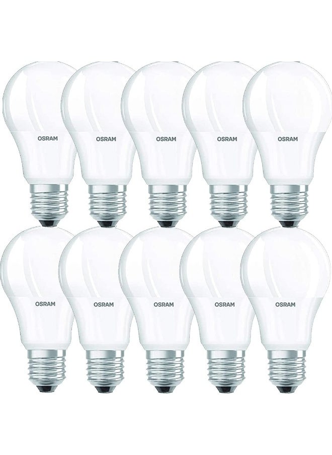 Osram Osram E27 LED Value Classic A75 Warm White 10W 2700K Frosted Screw Base - Pack of 10  - Image 1