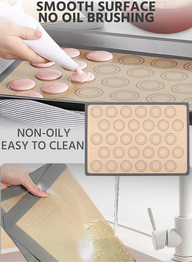 Sharpdo Silicone Baking Mat - Nonstick Cookie Sheet Macaron Mat Liner for Baking Pan & Rolling, Bread Making Pastry Cake Cream Pizza Thick/BPA - Image 4