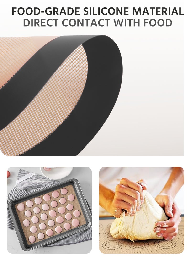 Sharpdo Silicone Baking Mat - Nonstick Cookie Sheet Macaron Mat Liner for Baking Pan & Rolling, Bread Making Pastry Cake Cream Pizza Thick/BPA - Image 3