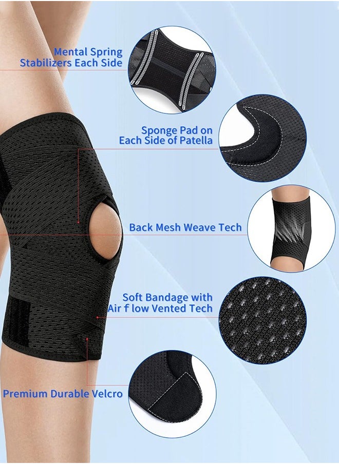 Knee Support Brace, Knee Brace with Side Stabilizers, Relieve Meniscus Tear Knee Pain ACL MCL Arthritis, Joint Pain Relief, Breathable and Adjustable Knee Joint Support Suitable for Running and Fitness Exercises - pzsku/Z982A96680C37118BD66DZ/45/_/1724751492/0deb963f-9c6a-4287-b0ee-84702259d824