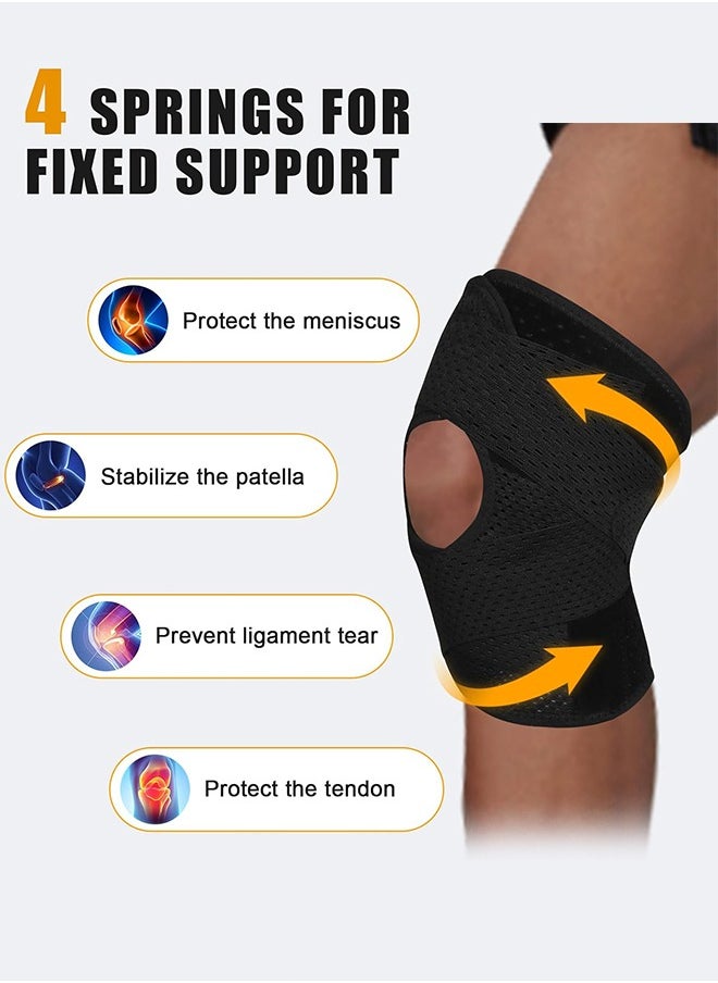 Knee Support Brace, Knee Brace with Side Stabilizers, Relieve Meniscus Tear Knee Pain ACL MCL Arthritis, Joint Pain Relief, Breathable and Adjustable Knee Joint Support Suitable for Running and Fitness Exercises - pzsku/Z982A96680C37118BD66DZ/45/_/1724751503/378f61ca-d160-407d-bb7a-b40e56c7bb98