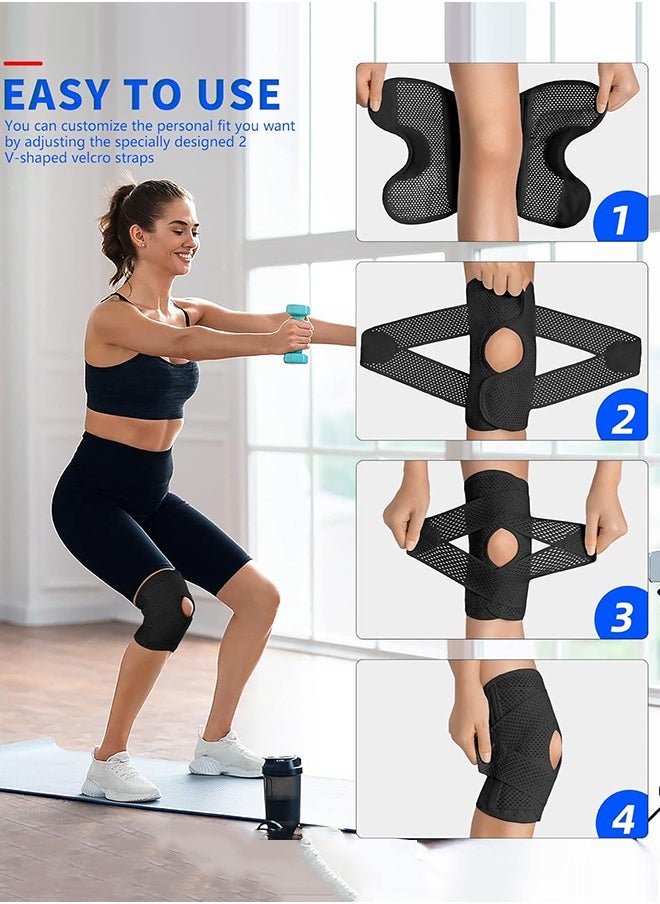 Knee Support Brace, Knee Brace with Side Stabilizers, Relieve Meniscus Tear Knee Pain ACL MCL Arthritis, Joint Pain Relief, Breathable and Adjustable Knee Joint Support Suitable for Running and Fitness Exercises - pzsku/Z982A96680C37118BD66DZ/45/_/1724751579/85d8bfa7-b661-4b1a-9652-38a981682c99