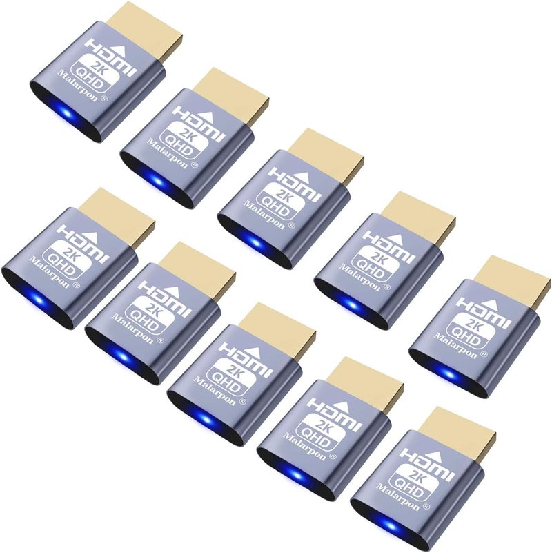 Malarpon HDMI Dummy Plug fit-Headless Display Emulator DDC EDID Headless Ghos with Windows Mac OSX Linux Great for Graphics Acceleration Support 1920x1080@60Hz 10P - Image 1