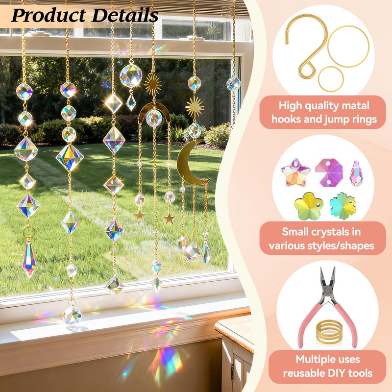 Ecoofor 500 Pcs DIY Suncatchers Kits for Adults, Crystal Sun Catchers Rainbow Maker, Art and Crafts for Adults, Hanging Decorative Suncatchers for Windows, Home, Parties and Weddings - Image 4
