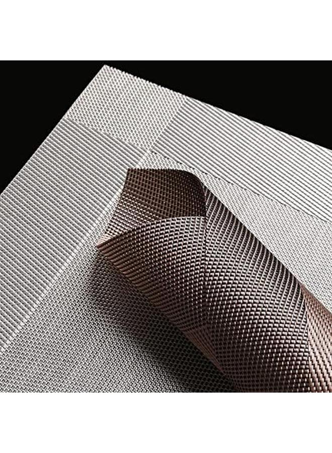 ECVV 4Pcs Placemats For Dining Table Easy To Clean Plastic Washable Placemat For Kitchen Table Indoor Outdoor Table Mats Heat Resistand Washable Woven Vinyl Table Mats Coffee - Image 3