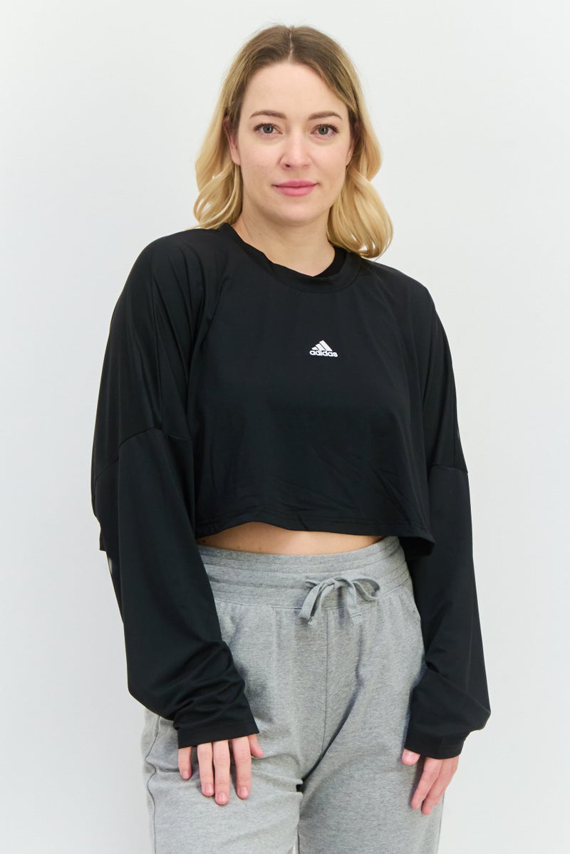 Adidas Women Sportswear Fit Training Sweatshirt, Black  - Image 1