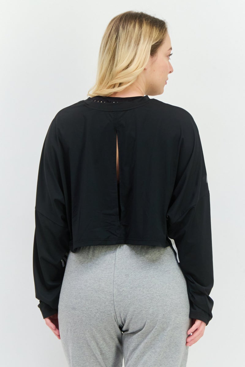 Adidas Women Sportswear Fit Training Sweatshirt, Black  - Image 3