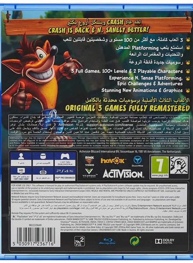 PS4 Crash Bandicoot N.Sane Trilogy (PS4) - Image 2